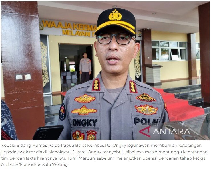 Kepala Bidang Humas Polda Papua Barat Kombes Pol Ongky Isgunawan